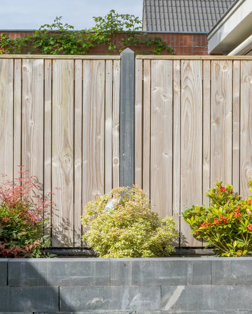 Newly installed garden fence showing professional fencing installation work